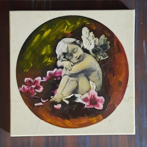 Angel Oil painting on marble