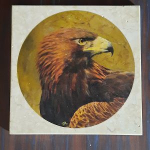 Falcon Oil Painting on Marble